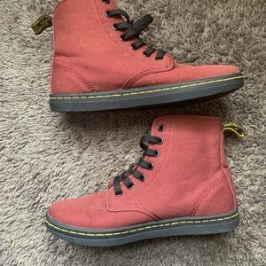 Dr. Martens Red Canvas Shoes, Size 5 US